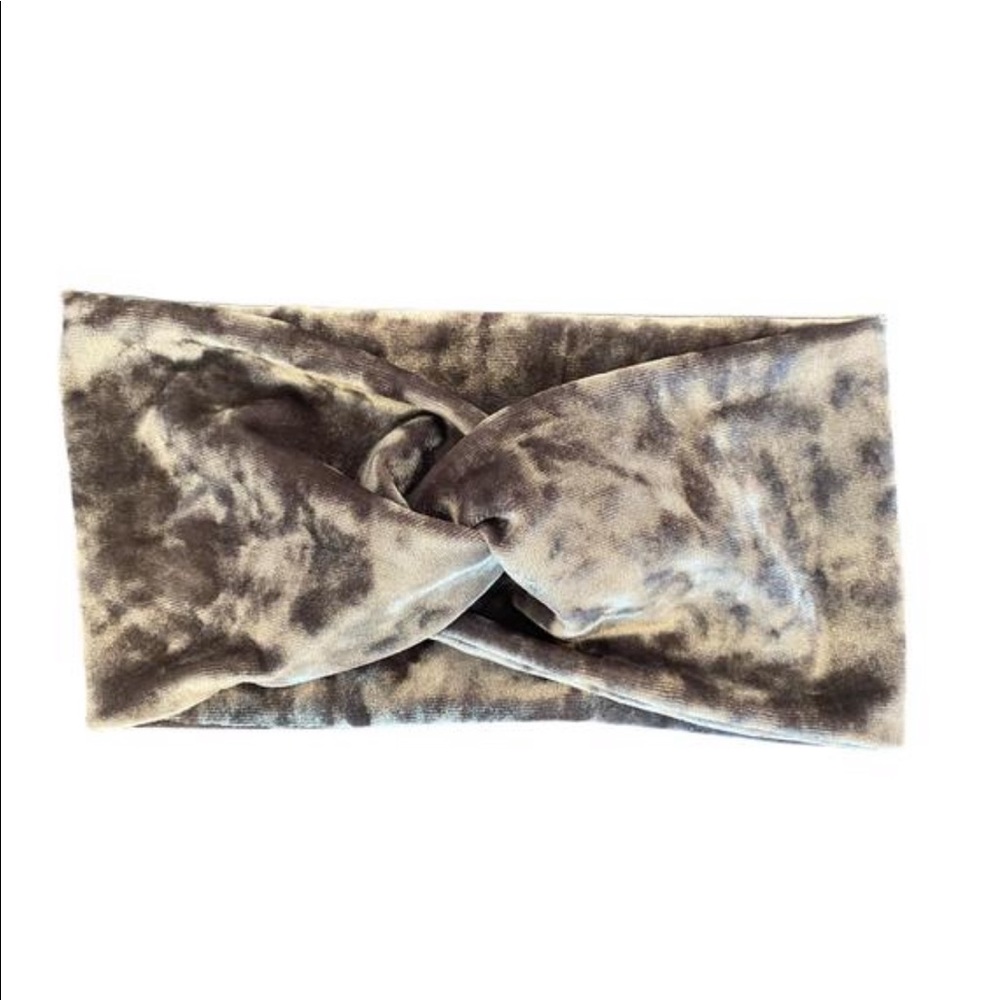 Grey Crushed Velvet Faux Knotted band